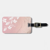 勾配エレガントバラ金ゴールドグリッターフローラ ラゲッジタグ (正面横)