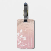 勾配エレガントバラ金ゴールドグリッターフローラ ラゲッジタグ (裏面縦)