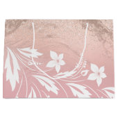 勾配エレガントバラ金ゴールドグリッターフローラ ラージペーパーバッグ (正面)