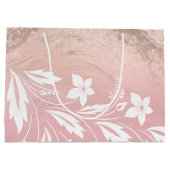 勾配エレガントバラ金ゴールドグリッターフローラ ラージペーパーバッグ (裏面)