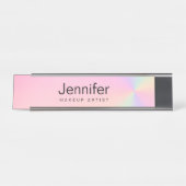 勾配カラフルホログラフィモダンック化粧アーティスト デスクネームプレート (正面)