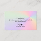 勾配カラフルホログラフィモダンック化粧アーティスト 名刺 (裏面)