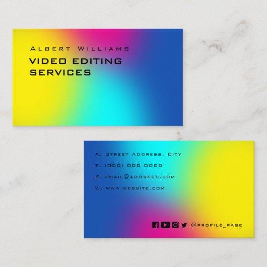 勾配カラフル音  名刺 (正面/裏面)