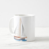 勾配スタイル帆船 コーヒーマグカップ (正面左)
