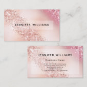 勾配バラ金ゴールドグリッターモダンエレガントサロン 名刺 (正面/裏面)