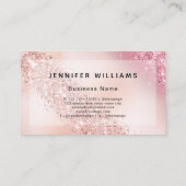 勾配バラ金ゴールドグリッターモダンエレガントサロン 名刺 (裏面)