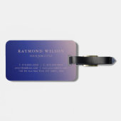 勾配フェイクバラ金ゴールドとネイビーブルーモノグラム ラゲッジタグ (裏面横)