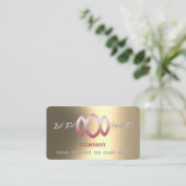 勾配モダン金属金ゴールドテンプレート 名刺 (スタンド正面)