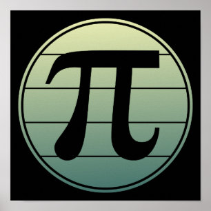 勾配円周率記号(円周率の日) Happy Piの日の数学 ポスター