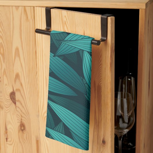 勾配葉熱帯 キッチンタオル (三つ折り)