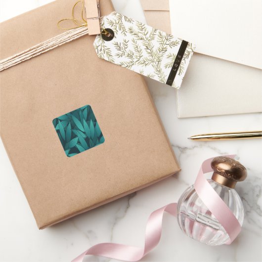 勾配葉熱帯 スクエアシール (ギフト)