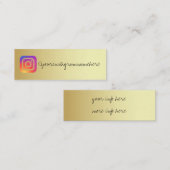 勾配金ゴールドソーシャルメディアビジネスカード スキニー名刺 (正面/裏面)