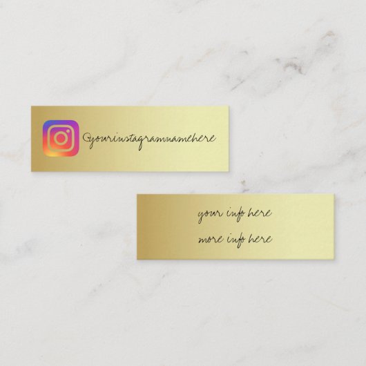 勾配金ゴールドソーシャルメディアビジネスカード スキニー名刺 (正面/裏面)