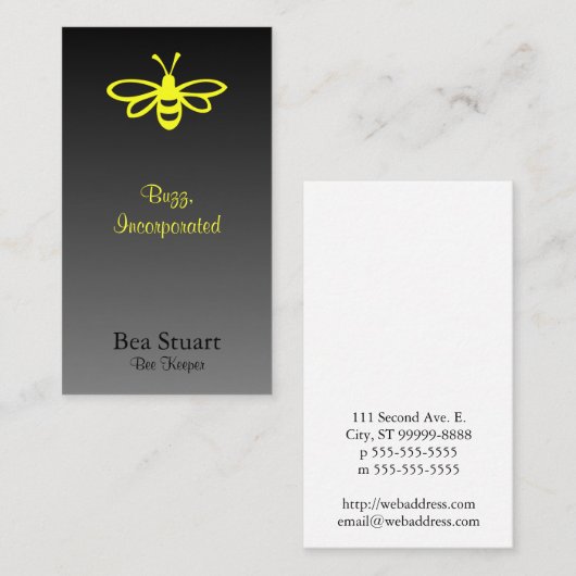 勾配[黒]の蜂[レモン] 名刺 (正面/裏面)