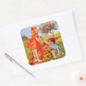 匂いを嗅ぐバラ スクエアシール (封筒)