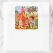 匂いを嗅ぐバラ スクエアシール (バッグ)