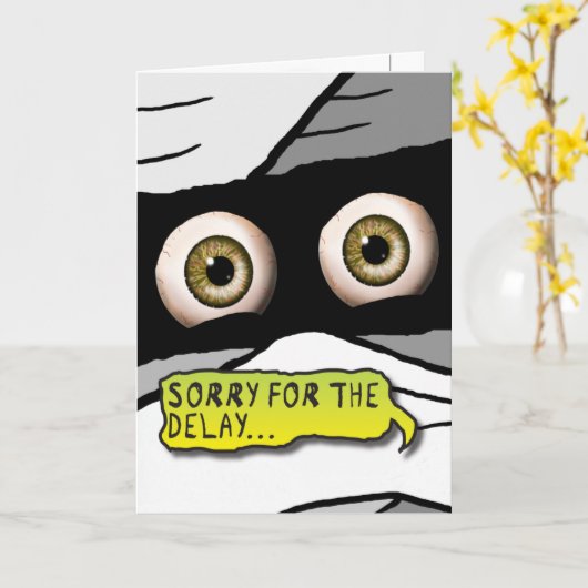 包まれたなミイラ カード (黄色い花)