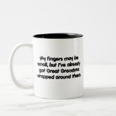 包まれたな曾祖母(黒) ツートーンマグカップ (左)