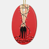 包まれたな楕円形のオーナメント セラミックオーナメント (左)