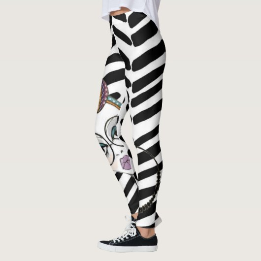 包まれたな黒い及び白 レギンス (左)