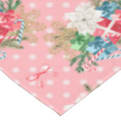 包まれたクリスマスギフトボックス白い雪の結晶 テーブルクロス (アングル)