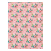 包まれたクリスマスギフトボックス白い雪の結晶 テーブルクロス (正面)