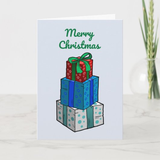 包まれたクリスマスプレゼント シーズンカード (正面)