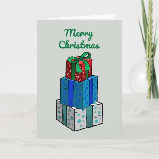 包まれたクリスマスプレゼント シーズンカード (正面)