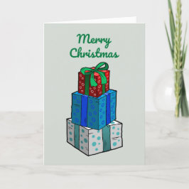 包まれたクリスマスプレゼント シーズンカード