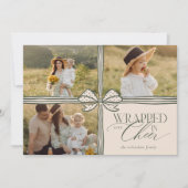 包まれた応援でエレガントBow Present Photo Collage シーズンカード (正面)