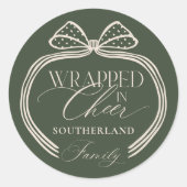 包まれた応援エレガント水玉模様 ラウンドシール (正面)