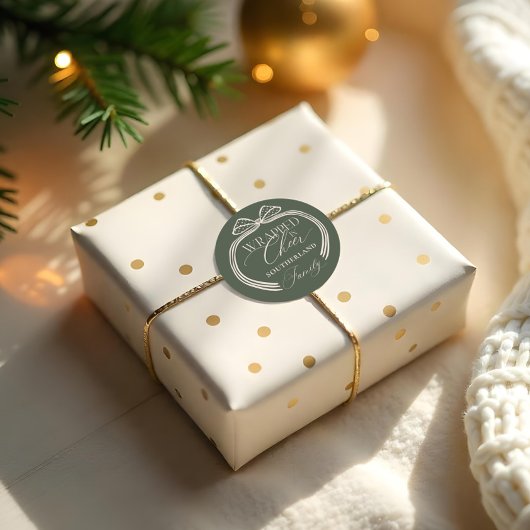 包まれた応援エレガント水玉模様 ラウンドシール