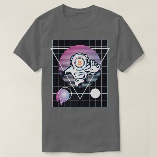 包まれたBitcoin宇宙飛行士プレミアムTシャツ Tシャツ (デザイン正面)