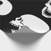 包み紙笑いスカル白黒 ラッピングペーパー (角)