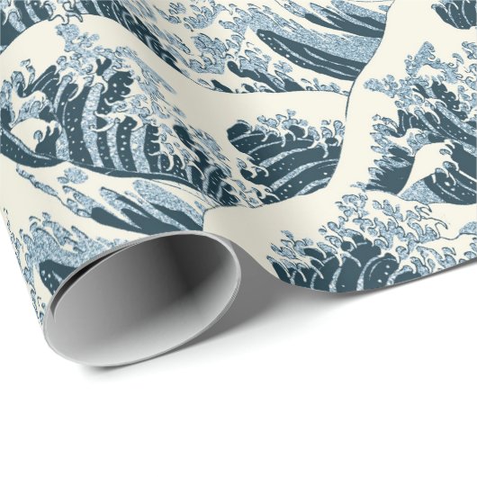 包み紙 – 北斎の波 (ロールコーナー)