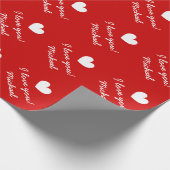 包パーソナライズされた装紙 | 私はあなたを愛している ラッピングペーパー (角)