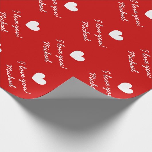 包パーソナライズされた装紙 | 私はあなたを愛している ラッピングペーパー (角)