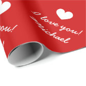 包パーソナライズされた装紙 | 私はあなたを愛している ラッピングペーパー (ロールコーナー)