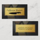 包丁 | 黒いリボン | 金ゴールドストライプ 名刺 (正面/裏面)