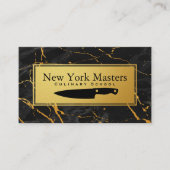 包丁 |黒い大理石 |金属金ゴールド 名刺 (正面)