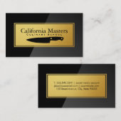 包丁 |黒の光沢 |金属金ゴールド 名刺 (正面/裏面)