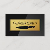 包丁 |黒の光沢 |金属金ゴールド 名刺 (正面)