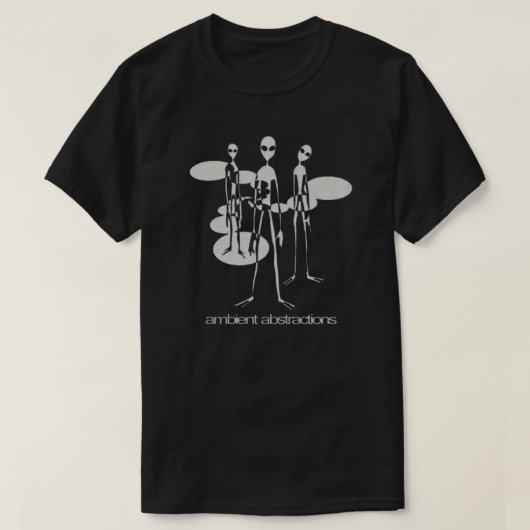包囲された抽象的概念のエイリアンの黒いワイシャツ Tシャツ (デザイン正面)