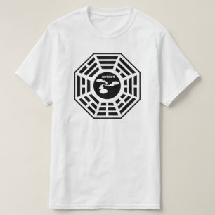 包囲された抽象的概念のBaguaのロゴのワイシャツ Tシャツ