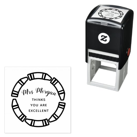 包囲型クレヨン先生優秀性ゴムスタンプ セルフインキングスタンプ (インサイチュ)