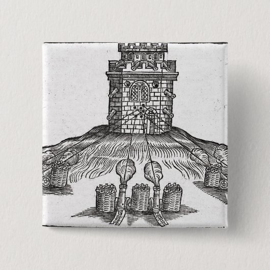 包囲戦いのイラストレーション 缶バッジ (正面)