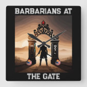 包囲攻撃：アメリカの門の蛮族 スクエア壁時計 (正面)