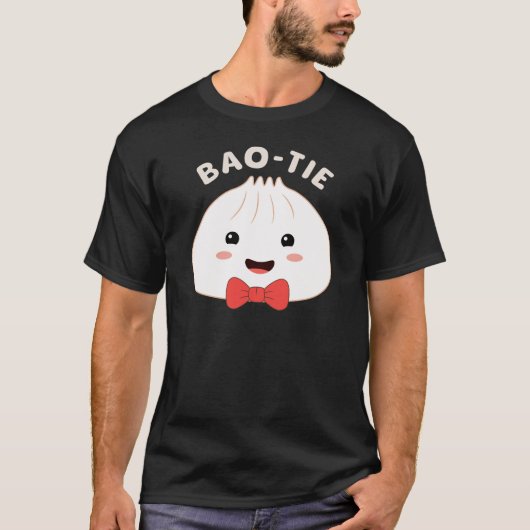 包子タイ ネクタイアジア料理ダジャレ Tシャツ (正面)