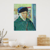 包帯された耳を持つセルフポートレート ポスター (キッチン)