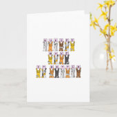 包帯の幸せなナース日の漫画猫 カード (黄色い花)